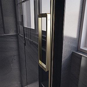 Душевая дверь Veconi Premium Trento PTD40-G-120-01-C4 прозрачная/профиль Брашированное золото брашированное купить в интернет-магазине Sanbest