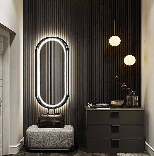 Зеркало Azario Виола-лофт 50х100 LED-00002430 черное в ванную от интернет-магазине сантехники Sanbest