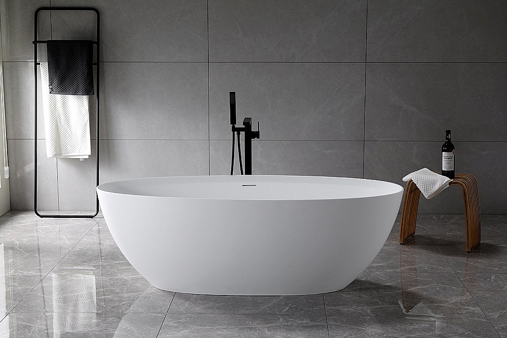 Ванна из искусственного камня Vincea VBT-4S01MW 170х76 белая матовая купить в интернет-магазине Sanbest