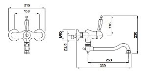 Смеситель для кухни Migliore Cucina Oxford ML.CUC-6341.BI.DO золото купить в интернет-магазине сантехники Sanbest