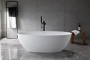 Ванна из искусственного камня Vincea VBT-4S01MW 170х76 белая матовая купить в интернет-магазине Sanbest