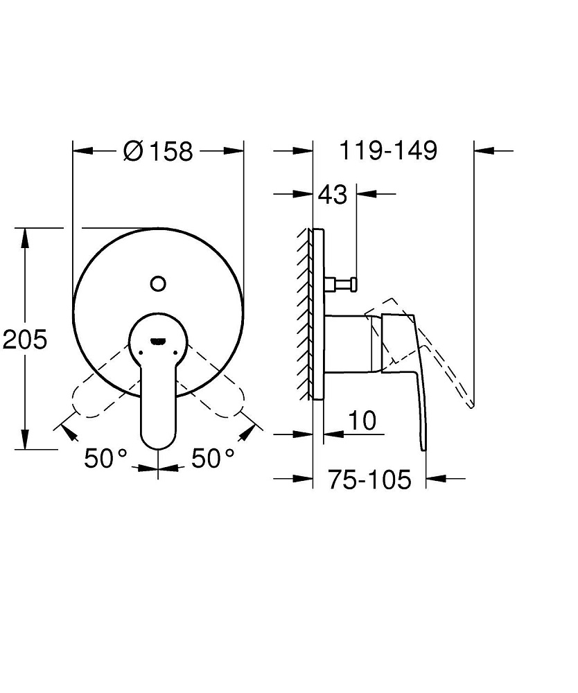 Смеситель для душа Grohe Eurostyle Cosmopolitan 24052002 купить в интернет-магазине сантехники Sanbest