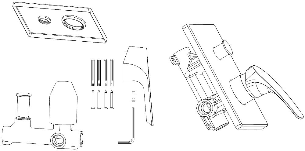 Смеситель для душа Aquanet Static AF330-51С купить в интернет-магазине сантехники Sanbest