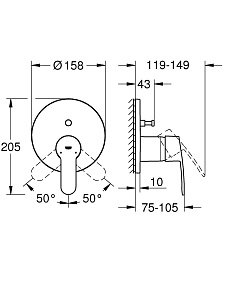 Смеситель для душа Grohe Eurostyle Cosmopolitan 24052002 купить в интернет-магазине сантехники Sanbest