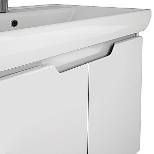 Тумба с  раковиной подвесная Dreja Q (D) 70 белый глянец для ванной в интернет-магазине Sanbest