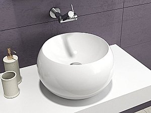 Раковина накладная Montebianco PALLA 12033 белая матовая купить в интернет-магазине Sanbest