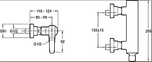 Смеситель для душа Jacob Delafon ALEO+ E72318-CP купить в интернет-магазине сантехники Sanbest