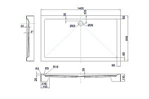 Душевой поддон Royal Bath HP 140х80 купить в интернет-магазине Sanbest