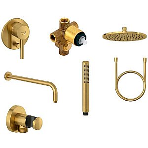 Душевая система Kludi Bozz 38736N076 золото брашированное купить в интернет-магазине сантехники Sanbest