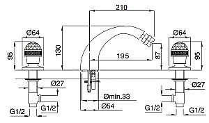 Смеситель для биде Migliore Axo Crystal ML.AXO-625F хром/золото купить в интернет-магазине сантехники Sanbest