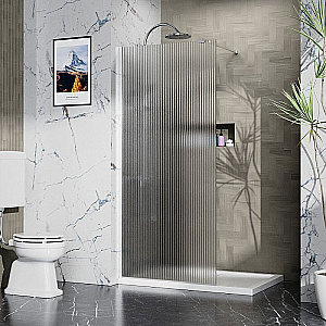 Душевое ограждение Azario Walk-in 120 AZ-251-120-CH-CRF стекло рифленое/профиль хром купить в интернет-магазине Sanbest