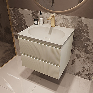 Тумба с раковиной Vincea Welle 60 VMC-2WL600MBG/VCB-4H600J бежевая матовая/раковина жасмин для ванной в интернет-магазине Sanbest