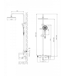 Душевая система Agger Sweet A2793344 черный матовый купить в интернет-магазине сантехники Sanbest