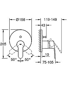 Смеситель для душа Grohe Eurostyle Cosmopolitan 24052002 купить в интернет-магазине сантехники Sanbest