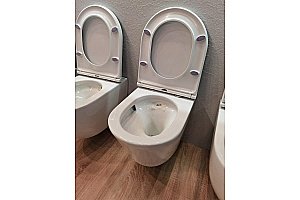 Унитаз подвесной Art&Max BARI AM822-V/SC белый, с сиденьем микролифт, безободковый купить в интернет-магазине Sanbest