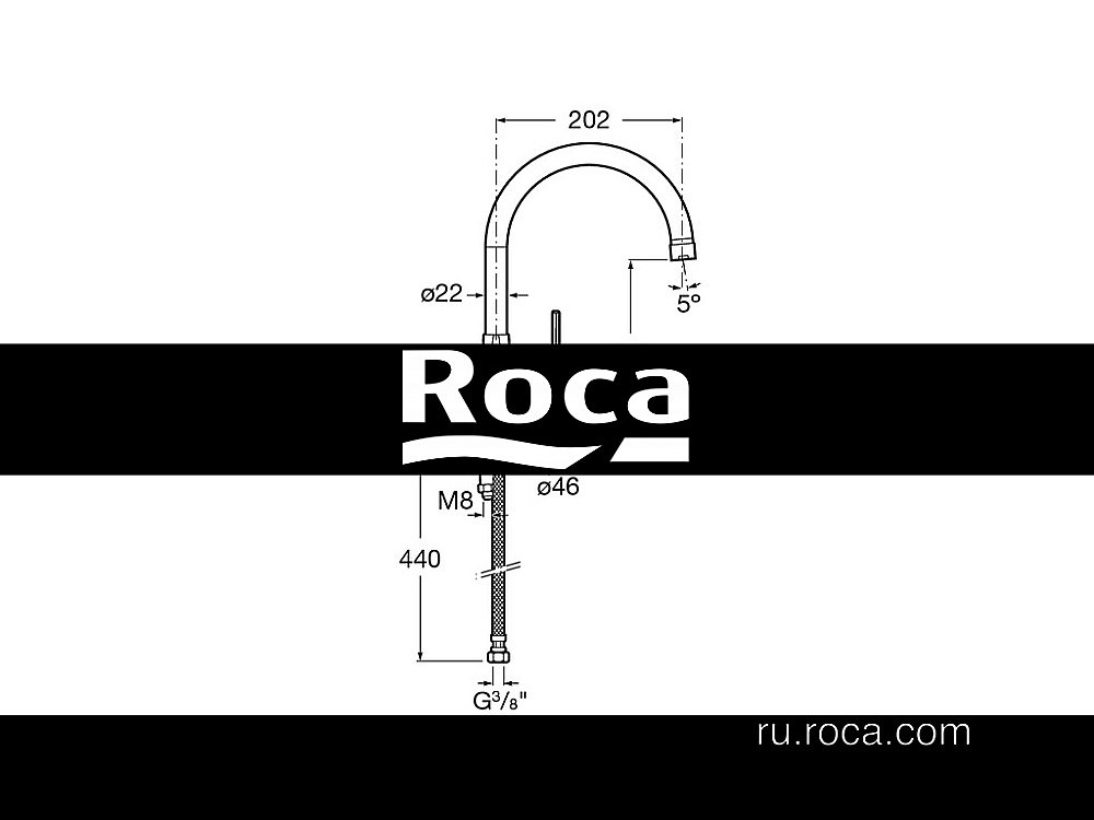 Смеситель для кухни Roca Targa 5A8460C0M купить в интернет-магазине сантехники Sanbest
