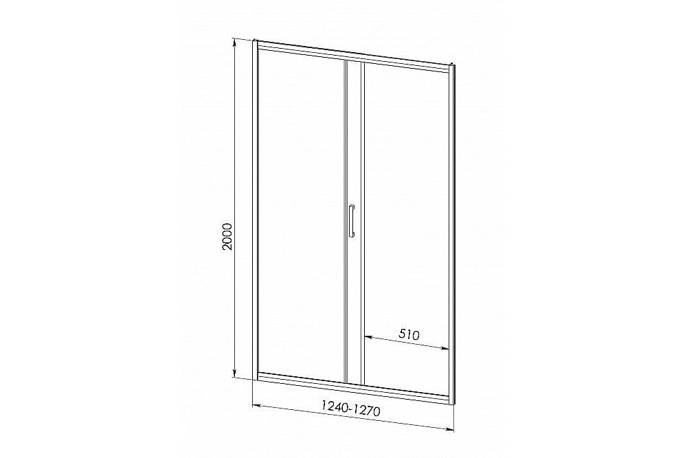 Душевая дверь Royal Bath ACCORD 125 RB HS-C-ST стекло матовое/профиль сатин купить в интернет-магазине Sanbest