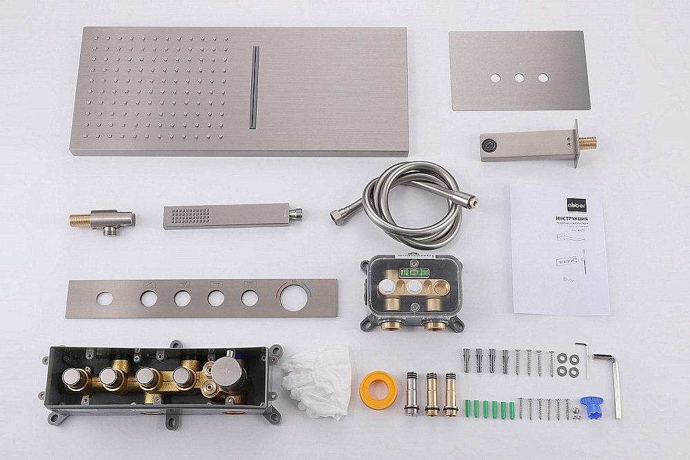 Душевая система Abber Rund AF8753SP сатин купить в интернет-магазине сантехники Sanbest