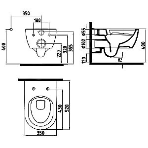 Унитаз подвесной Bien HARMONY HRKA052N3VP0W3000 белый, с крышкой микролифт, безободковый купить в интернет-магазине Sanbest