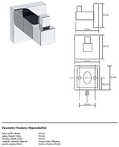 Kрючок Bemeta Beta 132306172 купить в интернет-магазине сантехники Sanbest
