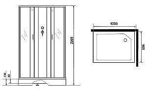Душевая кабина Niagara Classic NG-43295-14QBK 120x90 купить в интернет-магазине Sanbest