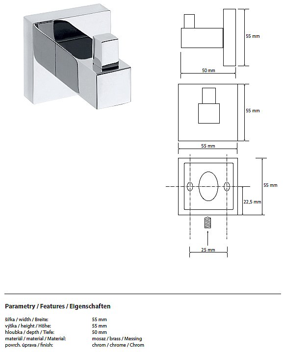 Kрючок Bemeta Beta 132306172 купить в интернет-магазине сантехники Sanbest