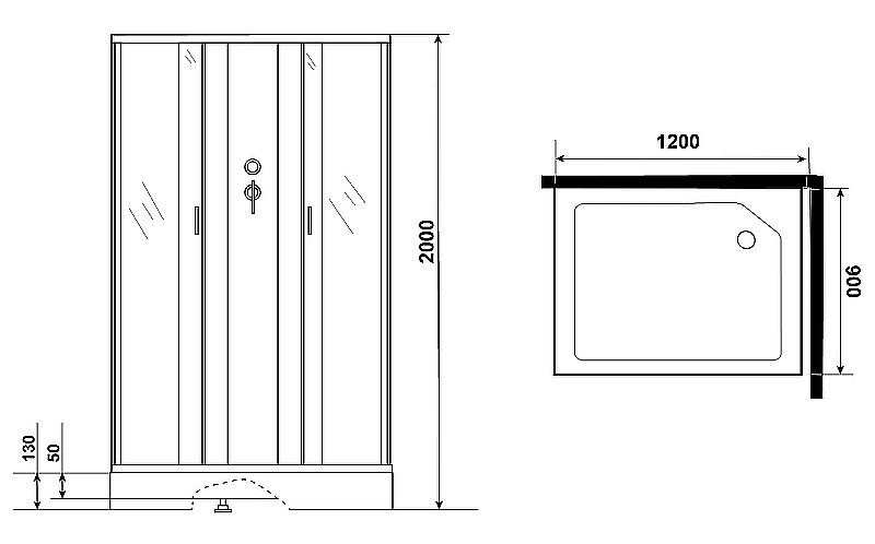 Душевая кабина Niagara Classic NG-43295-14QBK 120x90 купить в интернет-магазине Sanbest