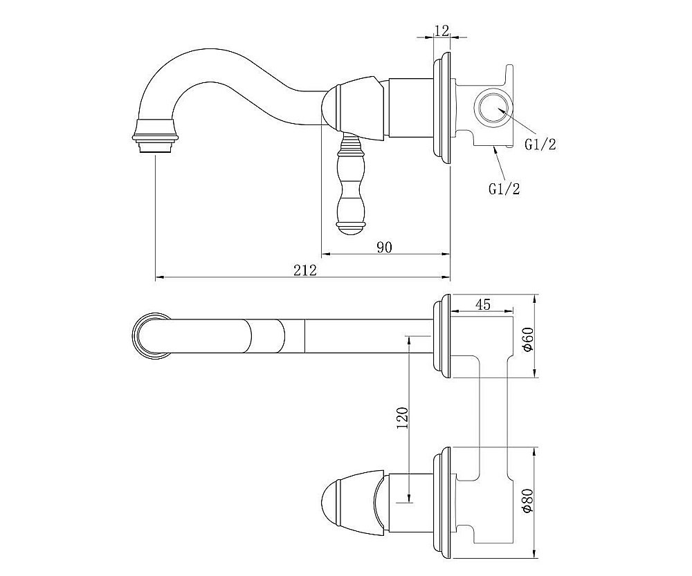 Смеситель для раковины Bronze De Luxe TIFFANY 1920CR купить в интернет-магазине сантехники Sanbest