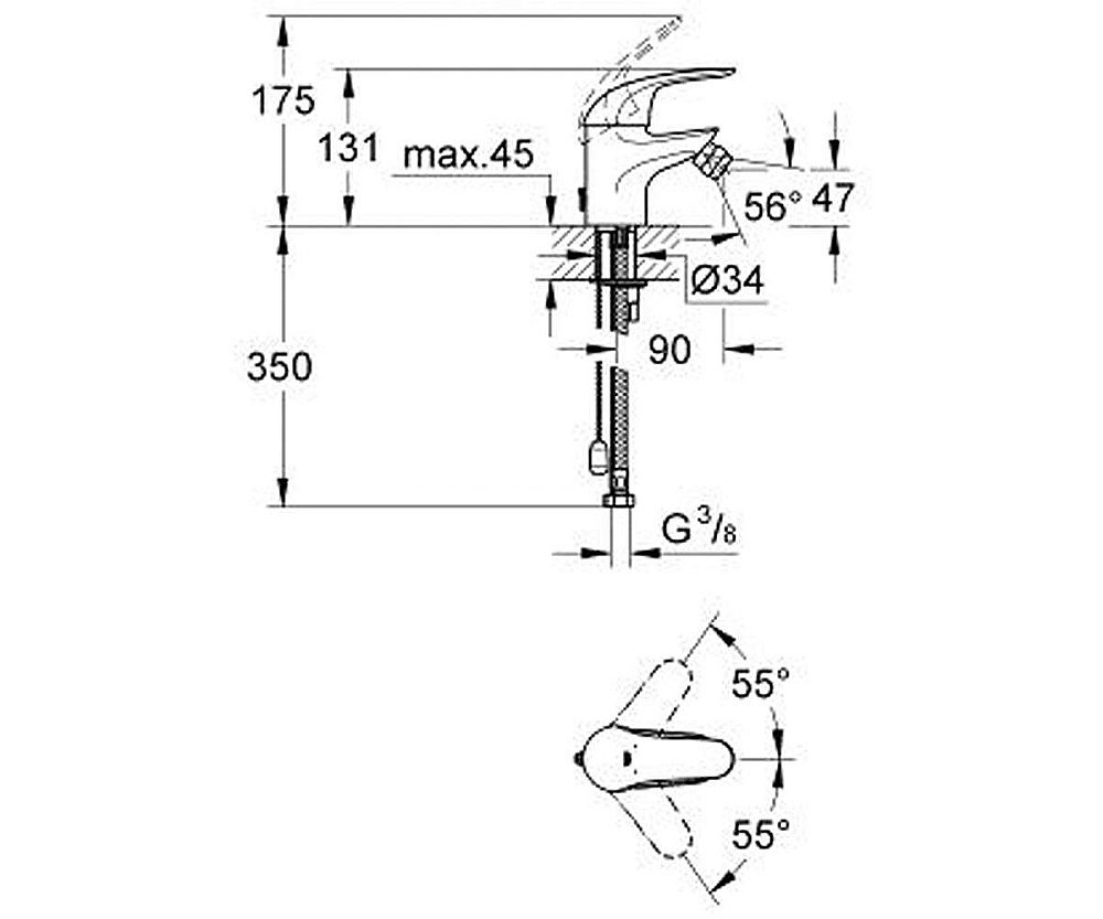 Смеситель для биде Grohe Euroeco new 32882000 купить в интернет-магазине сантехники Sanbest