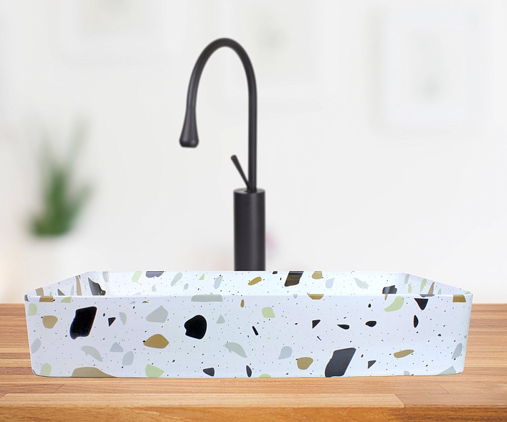 Раковина накладная Bronze de Luxe Terrazzo 60,5 1061TR терраццо купить в интернет-магазине Sanbest