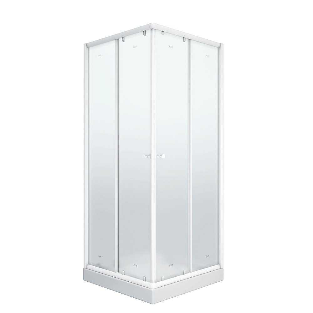 Душевой уголок Parly ZFQ81 80x80 стекло матовое/профиль белый купить в интернет-магазине Sanbest