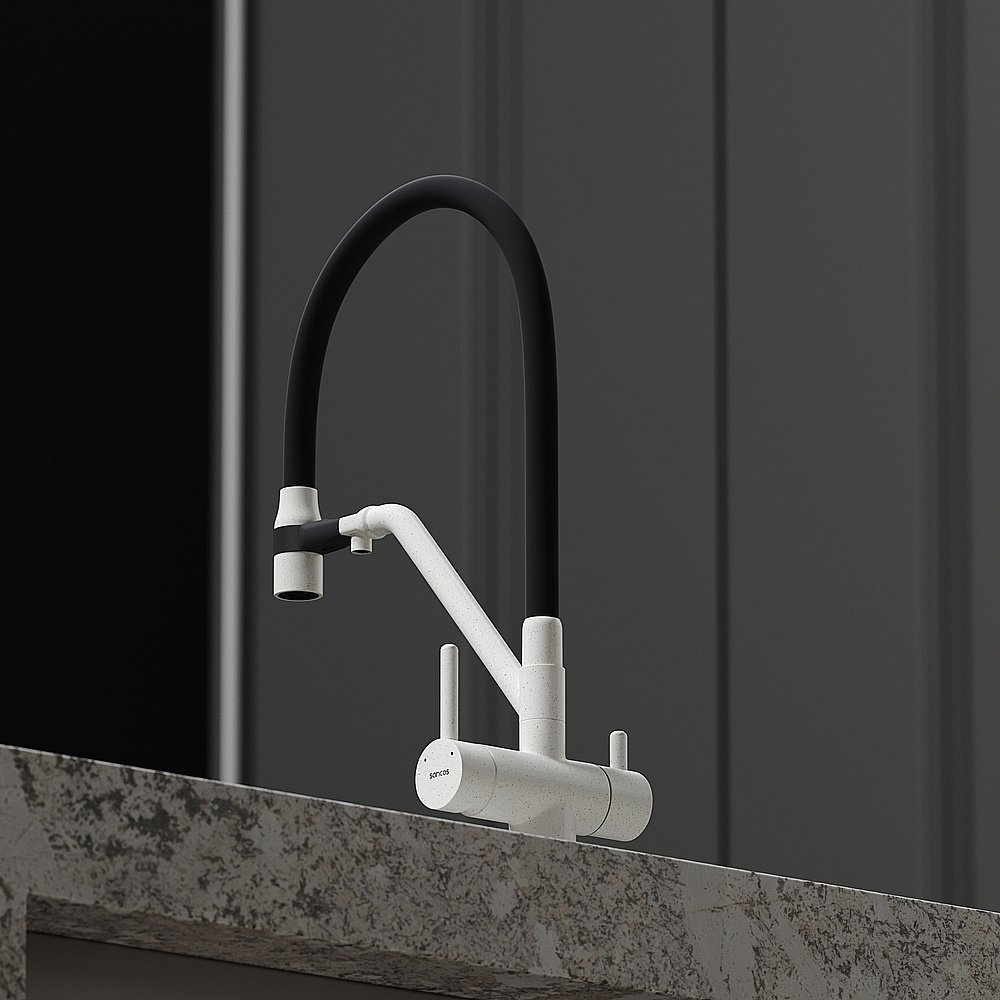Смеситель для кухни Sancos Dora SC4003GR белый гранит купить в интернет-магазине сантехники Sanbest