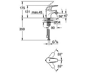 Смеситель для биде Grohe Euroeco new 32882000 купить в интернет-магазине сантехники Sanbest