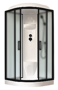 Душевая кабина Royal Bath RB 100HK6-WC-BL 100x100 стекло матовое/профиль черный купить в интернет-магазине Sanbest
