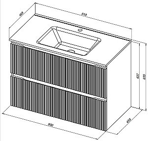 Тумба с раковиной Aquanet Джейн (Flat) 335430/329256 90 маренго для ванной в интернет-магазине Sanbest