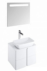 Тумба с раковиной и столешницей Ravak Balance 80 белая для ванной в интернет-магазине Sanbest