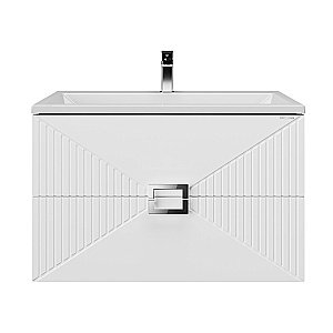 Тумба с раковиной подвесная Grossman ЛУКСОР 80 с 2-я ящ, белая матовая для ванной в интернет-магазине Sanbest