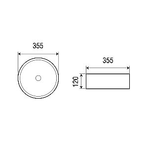 Раковина накладная Azario 36 AZ3134 белая купить в интернет-магазине Sanbest