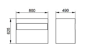 Тумба с раковиной KEUCO STAGELINE 32862290000 80 без отверстий под смеситель, инокс матовый для ванной в интернет-магазине Sanbest