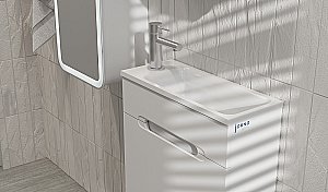 Тумба с раковиной Jorno Modul 50 белая для ванной в интернет-магазине Sanbest