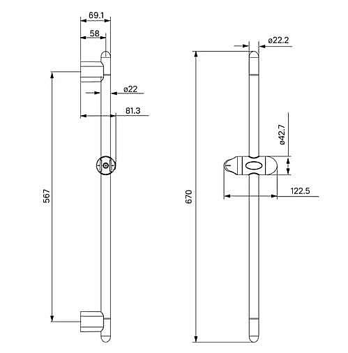 Душевая штанга Milardo 0706700M17 хром купить в интернет-магазине сантехники Sanbest