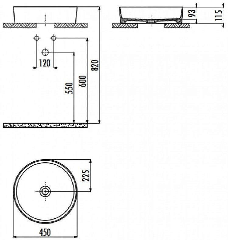 Раковина накладная Creavit Loop LP145-00AM00E-0000 антрацит матовый купить в интернет-магазине Sanbest