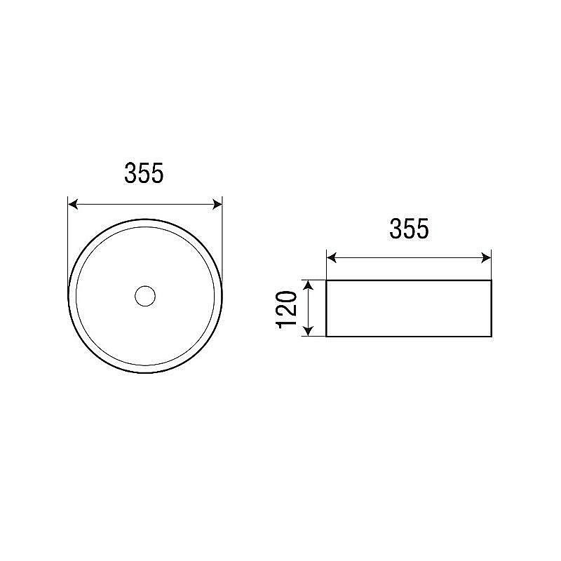 Раковина накладная Azario 36 AZ3134 белая купить в интернет-магазине Sanbest
