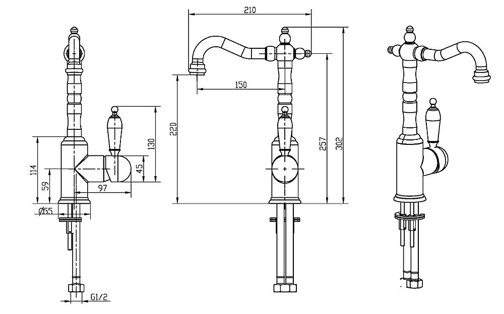 Смеситель для раковины Boheme Provance Ripresa 362 купить в интернет-магазине сантехники Sanbest