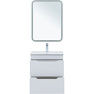 Тумба с раковиной Aquanet Практика 60 330457 белая матовая для ванной в интернет-магазине Sanbest