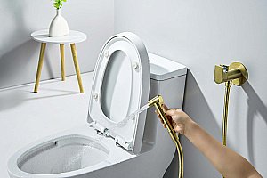 Гигиенический душ Aquatek Оберон AQ1024BG золото шлифованное купить в интернет-магазине сантехники Sanbest