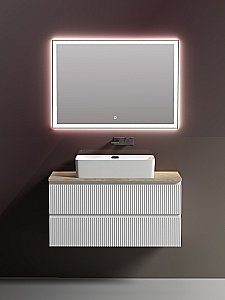 Тумба с раковиной Sancos SNOB T 100 со столешницей, белая матовый для ванной в интернет-магазине Sanbest