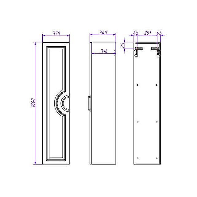 Пенал Caprigo Valletta 35 Бланж для ванной в интернет-магазине сантехники Sanbest