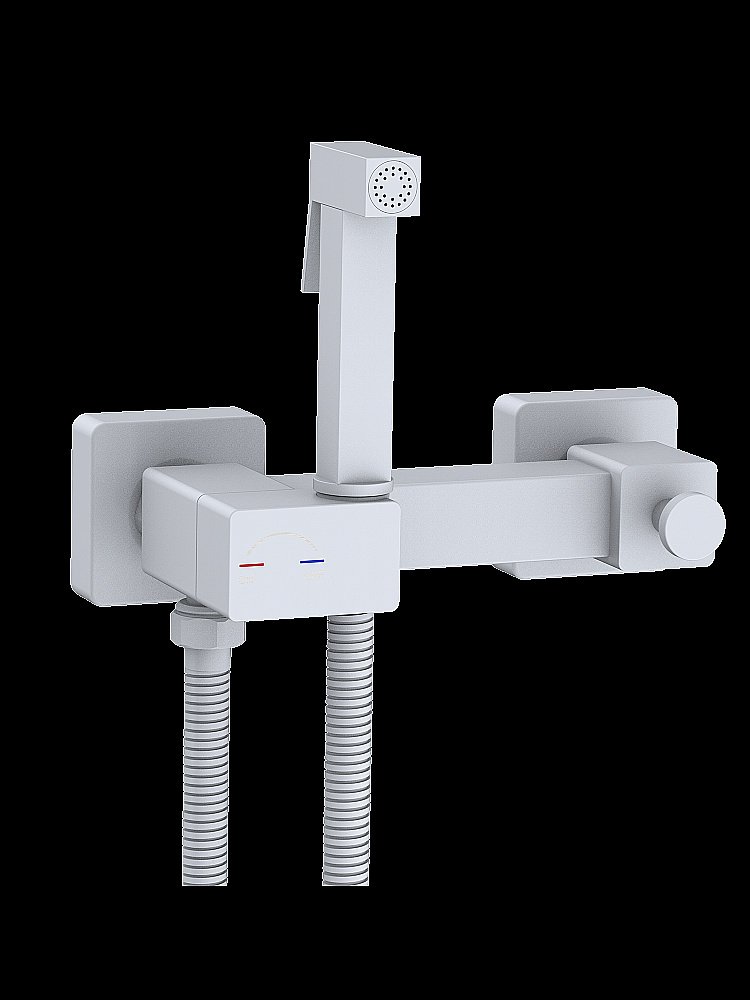 Гигиенический душ со смесителем WeltWasserHIGI Q02 WT белый матовый купить в интернет-магазине сантехники Sanbest