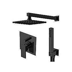 Душевая система Gattoni Kubik KTQ15/PDNO черная матовая купить в интернет-магазине сантехники Sanbest